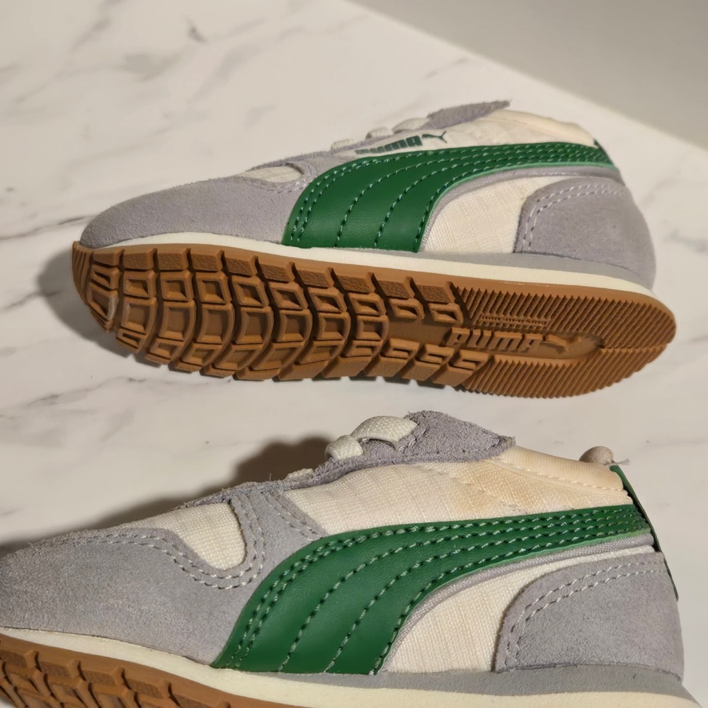 Puma Toddler Sneakers Size 4C Gray White & Green Retro Style | Fun  Play Shoes - Picture 8 of 11